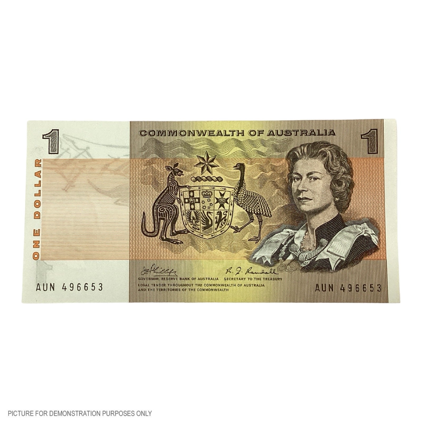 1969 AUNC $1 Phillips/Randall Paper Note (Commonwealth of Australia)